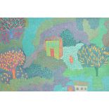 Yeshayahu Sheinfeld (1909-1979) Moldovan. Landscape, Screenprint, 19.75" x 27.75" (50 x 70.3cm)