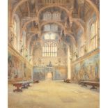 19th Century English School. A Study of The Great Hall at Hampton Court, Watercolour,