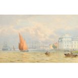 Francis George Coleridge (1838-1923) British. 'The Thames at Greenwich', Watercolour, Signed, and