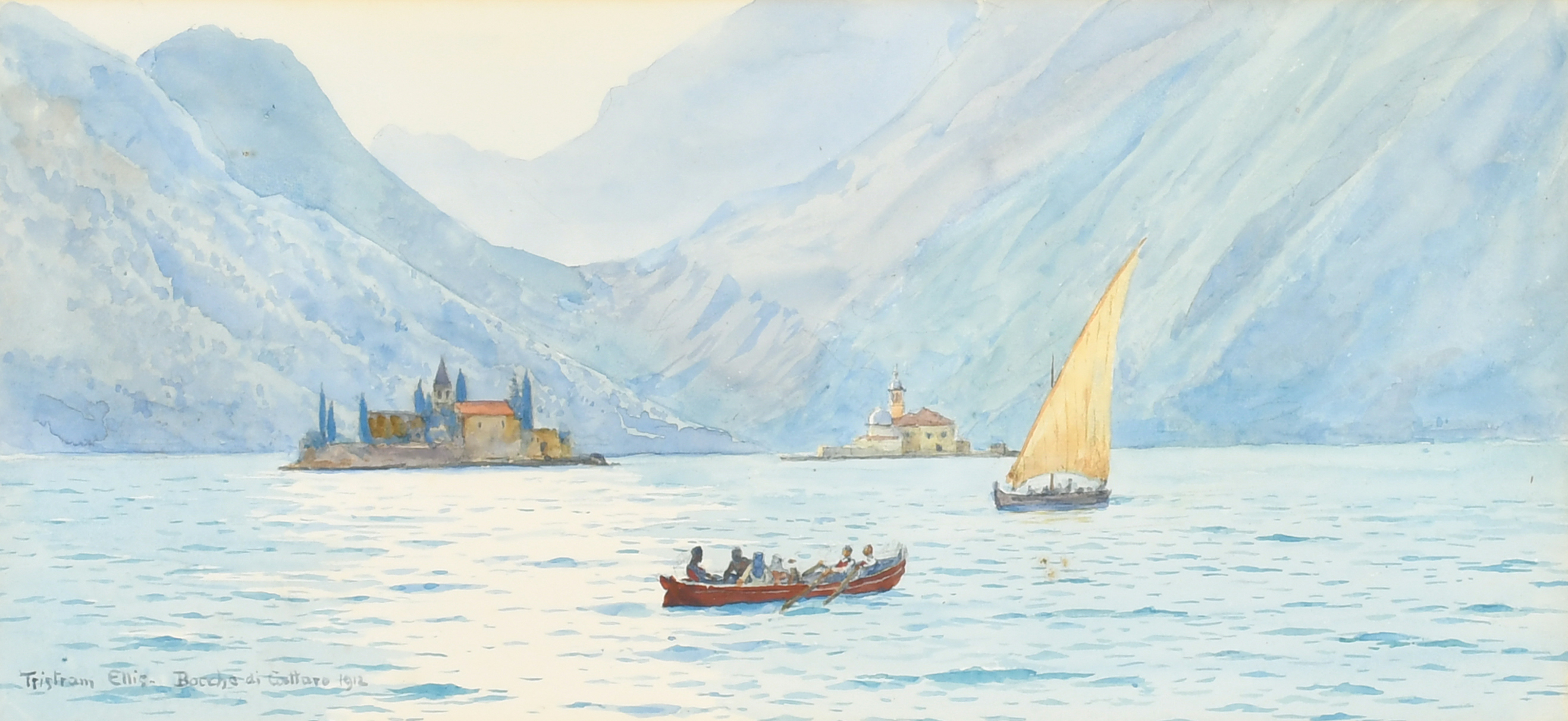 Tristram James Ellis (1844-1922) British. "Bocche di Cattaro (Montenegro)", Watercolour, Signed,