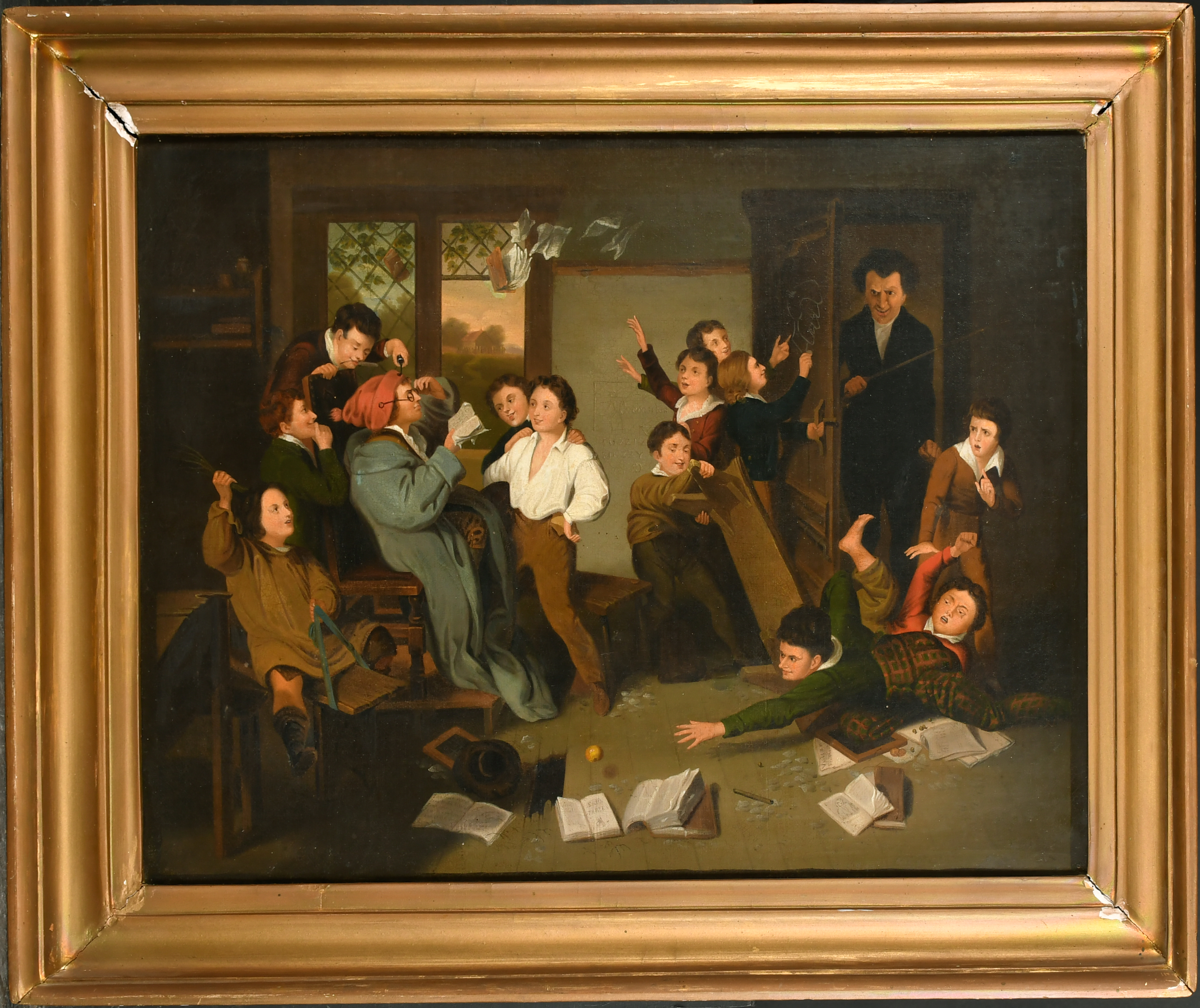 19th Century English School. A Class Room Scene with Children, Oil on canvas, 19" x 25.5" (48.3 x - Image 2 of 3