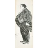 Phil May (1864-1903) British. An Enormous Gentleman, Ink, Signed, Shaped 6" x 2.15" (15.2 x 5.5cm)