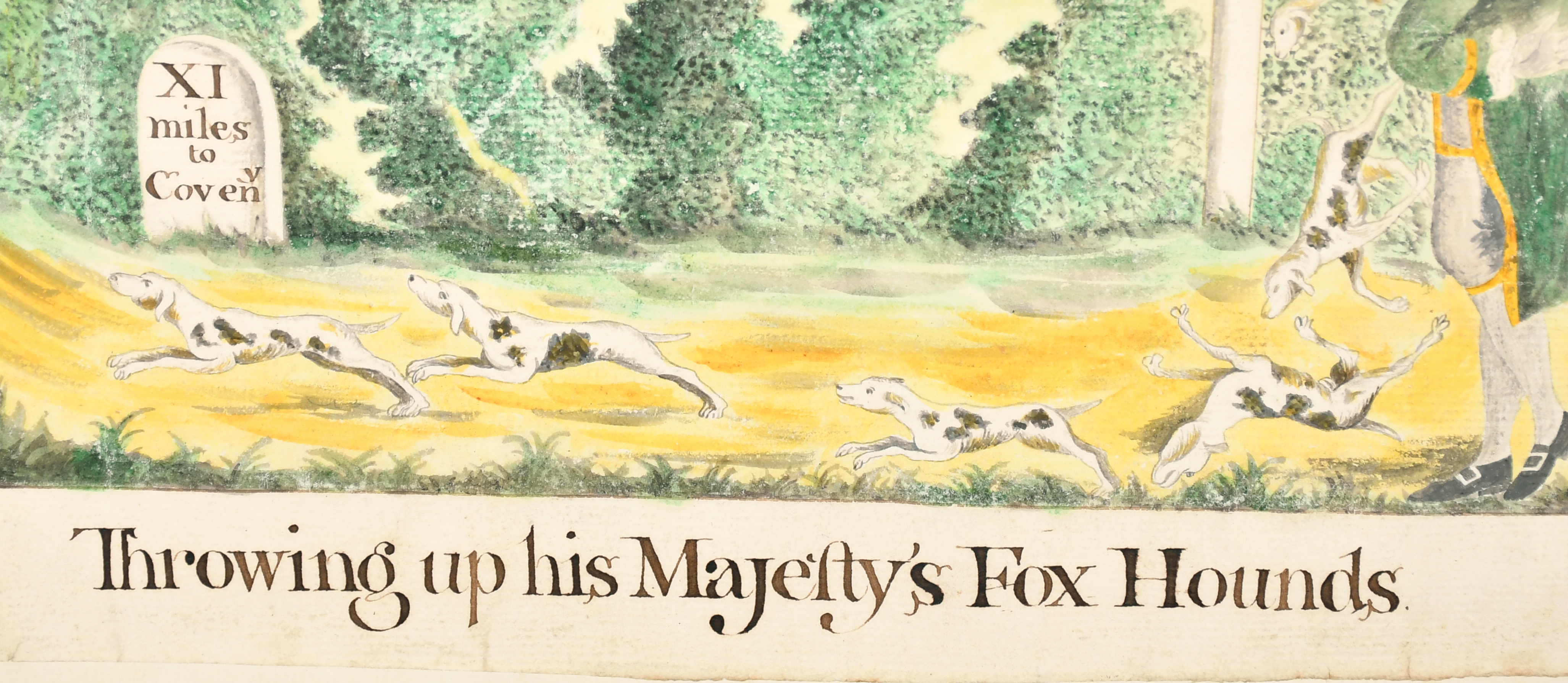 Early 19th Century English School. "Throwing Up His Majesty's Fox Hounds", Watercolour and ink, - Image 7 of 7