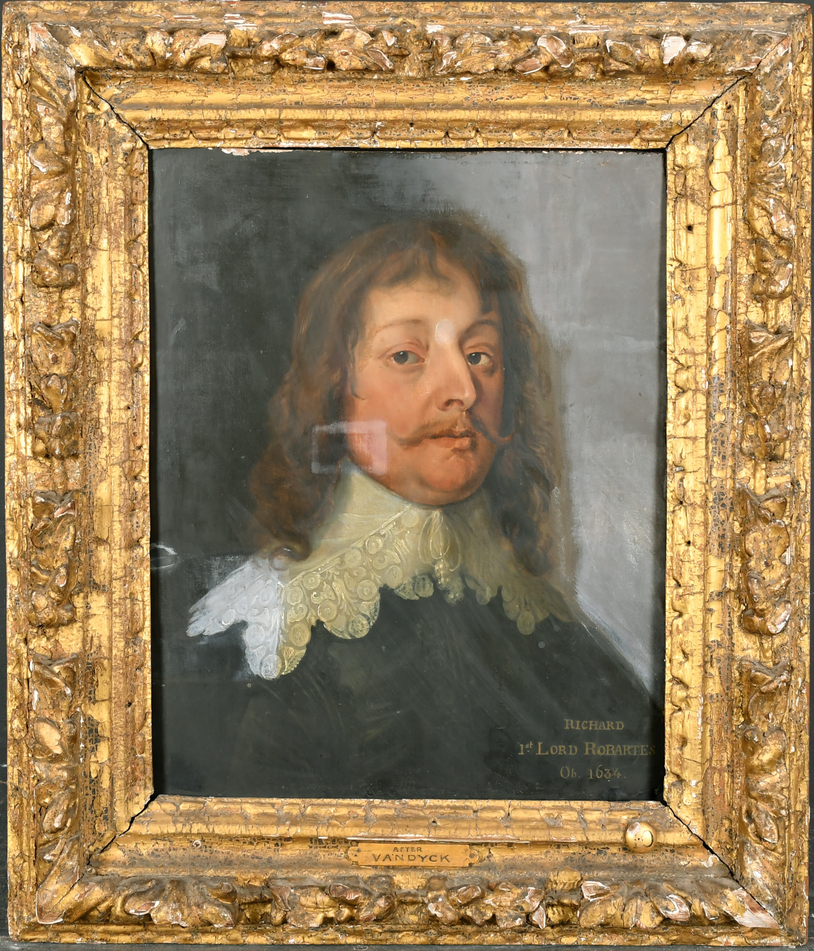 Circle of Anthony Van Dyck (1599-1641) Flemish. Portrait of Richard, 1st Lord Robartes, Oil on - Image 2 of 5