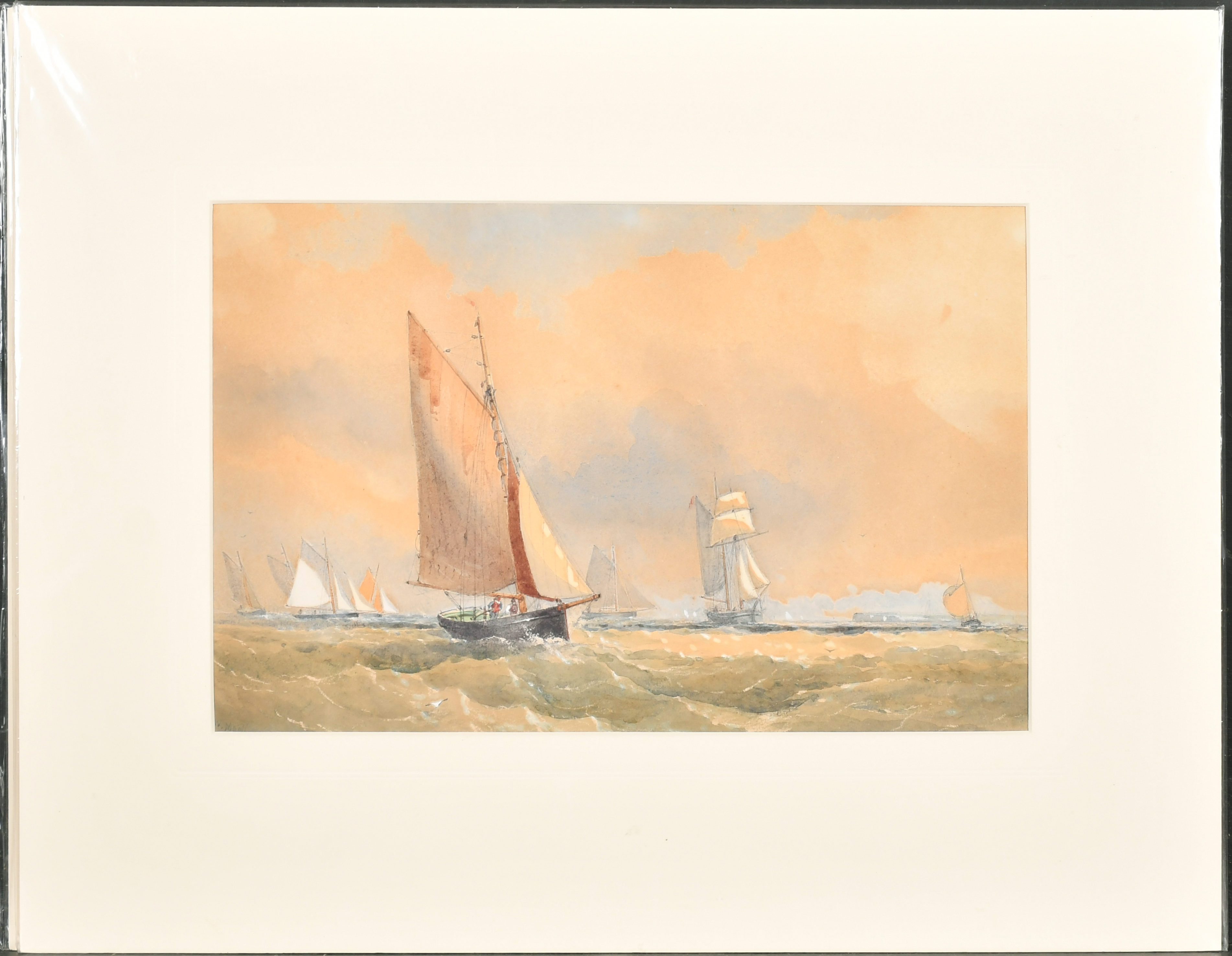 Walter William May (1831-1896) British. A Shipping Scene, Watercolour, Signed and dated '62, - Image 3 of 5