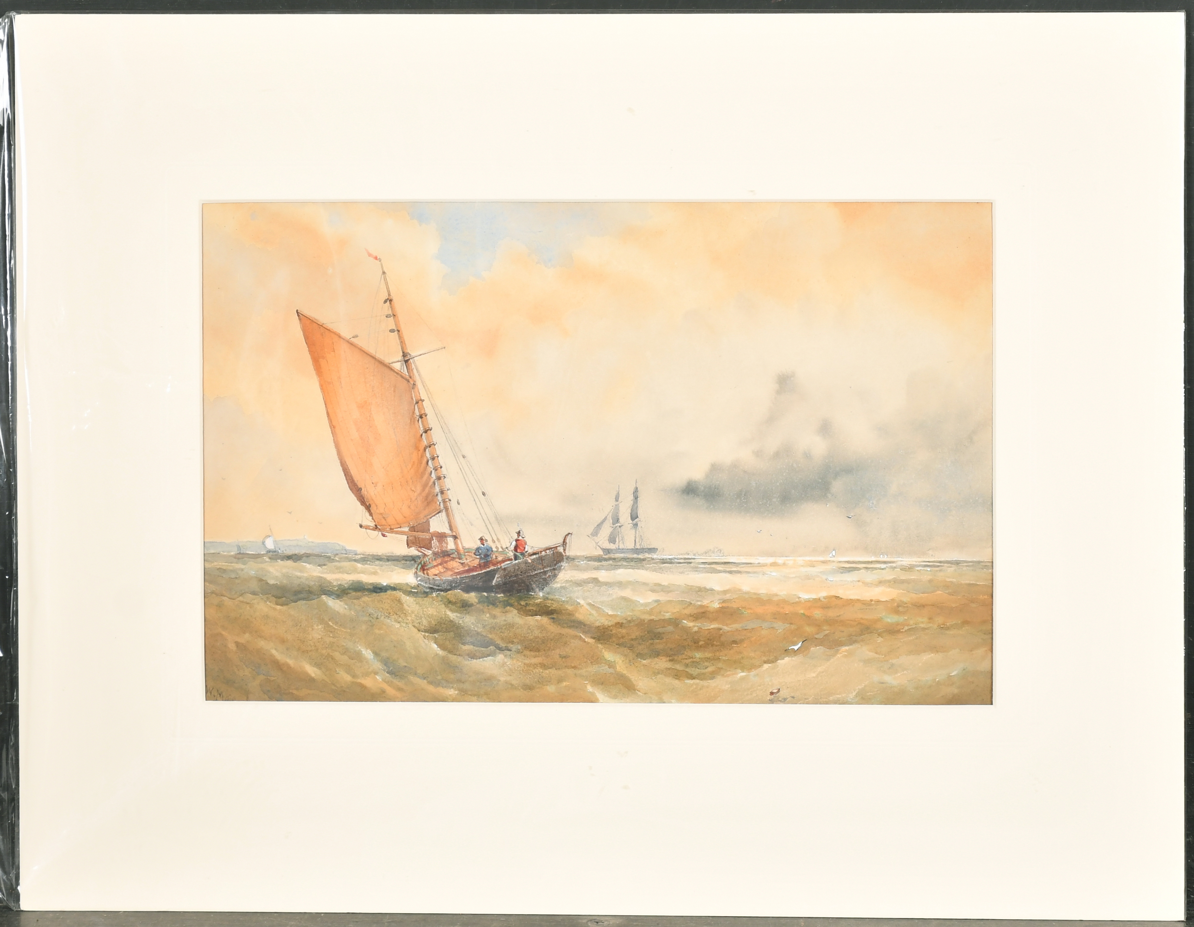 Walter William May (1831-1896) British. A Shipping Scene, Watercolour, Signed and dated '62, - Image 2 of 5