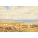 Ernest Albert Waterlow (1850-1919) British. A View on the South Downs, Watercolour, Signed, 14" x