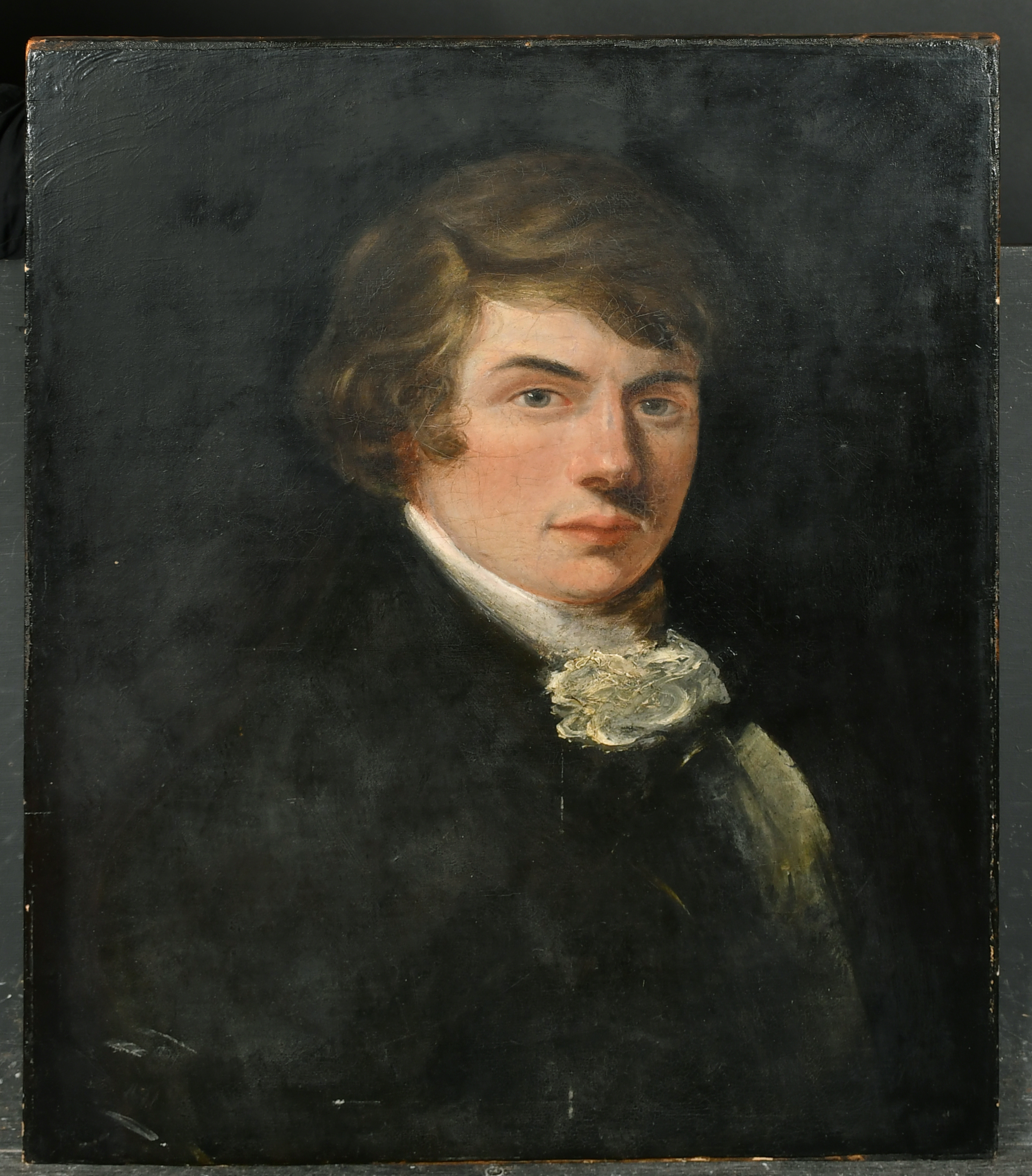 19th Century English School. Bust Portrait of a Man, Oil on canvas, Unframed 24" x 18.25" (61 x 46. - Image 2 of 3