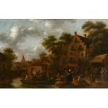 17th Century Dutch School. Figures by Ferry, Oil on panel, 23.5" x 33" (59.7 x 83.8cm).