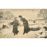Frederick Slocombe (1847-1920) British. 'Winter Fuel', Engraving, 12.75" x 20.5" (32.4 x 52.1cm) and