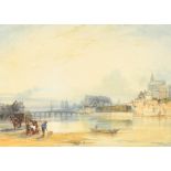 William Callow (1812-1908) British. 'Blois From the Banks of The Loire', Watercolour, Signed, and