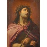 Manner of Guido Reni (1575-1642) Italian. Christ with a Crown of Thorns, Oil on canvas, 12.25" x 9.