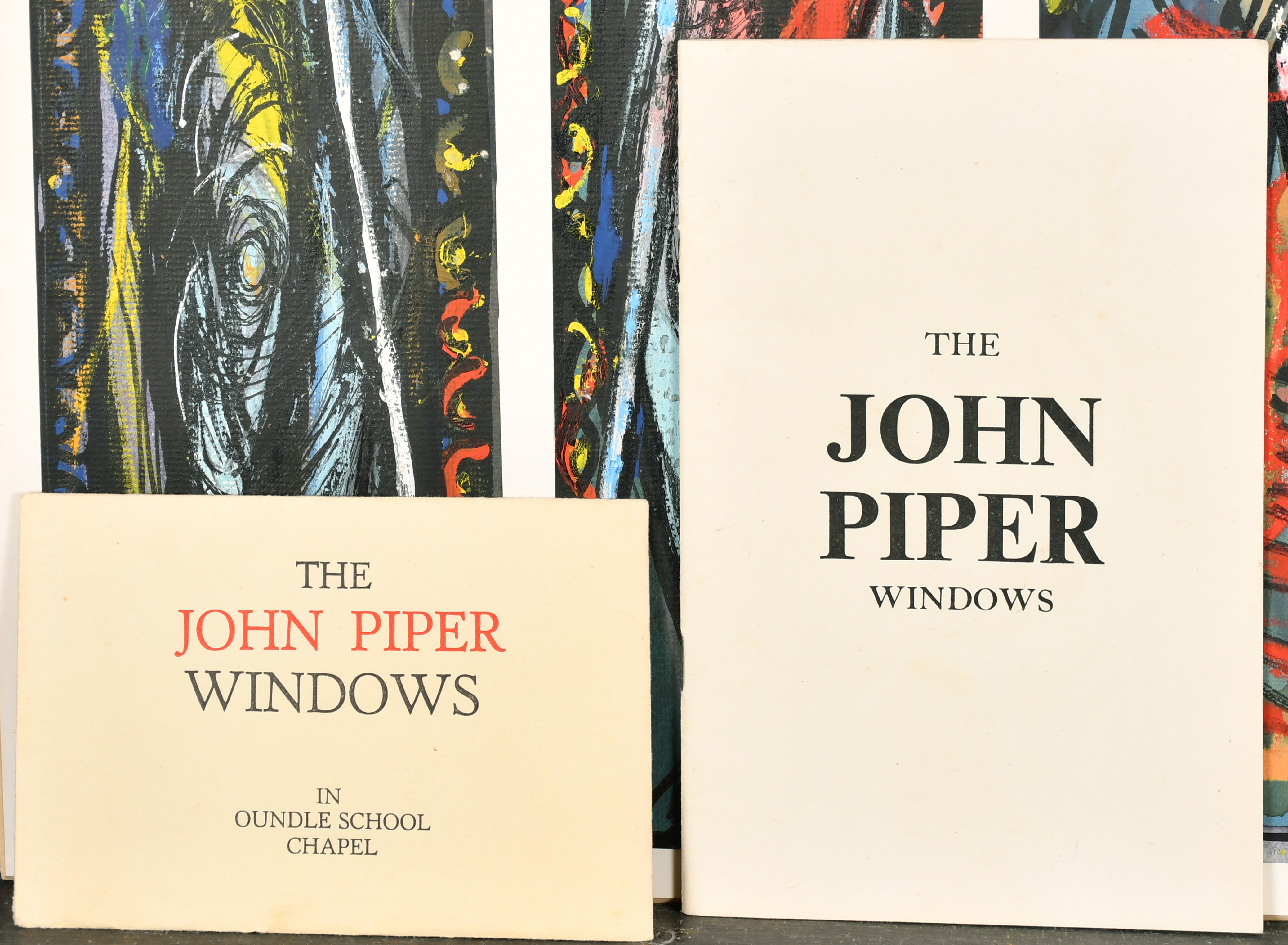 John Piper (1903-1992) British. 'The John Piper Windows in Oundle School' a Triptych, Watercolour - Image 3 of 3