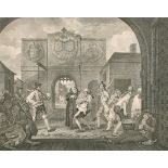 After William Hogarth (1697-1764) British. "O The Roast Beef of Old England", Engraved by C. Moseley