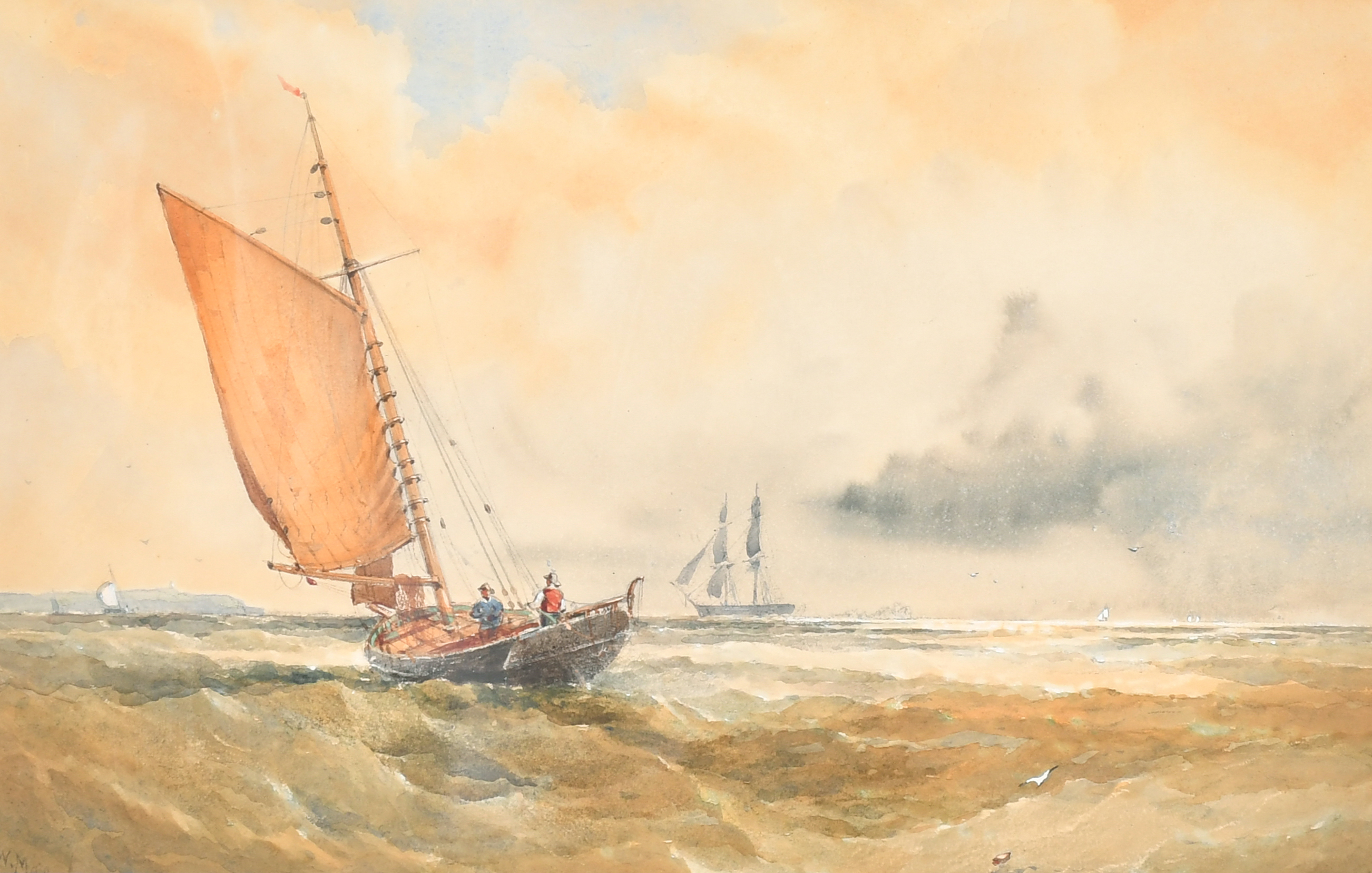 Walter William May (1831-1896) British. A Shipping Scene, Watercolour, Signed and dated '62,