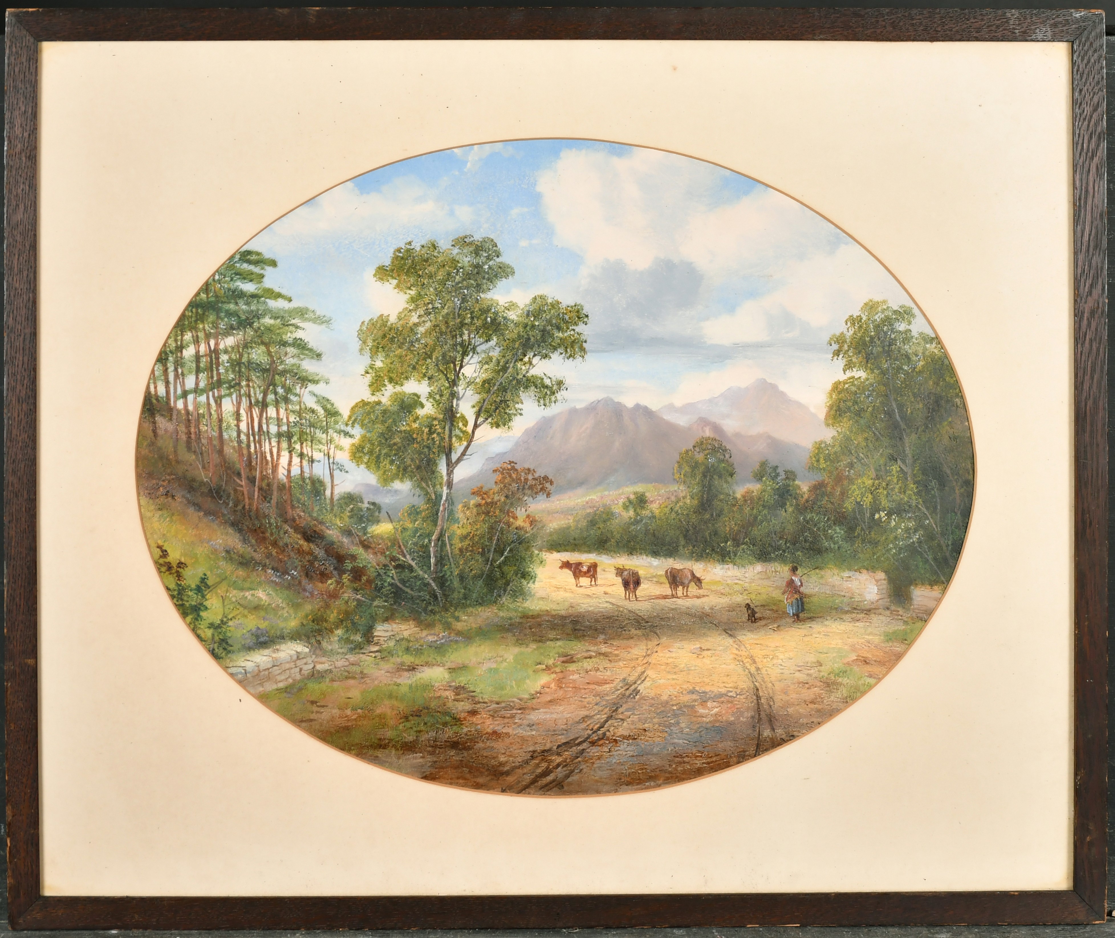 Circle of Walter Heath Williams (1835-1906) British. Cattle in a Mountainous Landscape, Oil on - Image 2 of 4