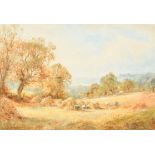 Henry John Kinnaird (1861-1929) British. "Cornfield near Arundel", Watercolour, Signed and