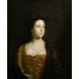 Joshua Reynolds (1723-1792) British. Portrait of Mrs Darley-Waddilove, half length wearing a gold