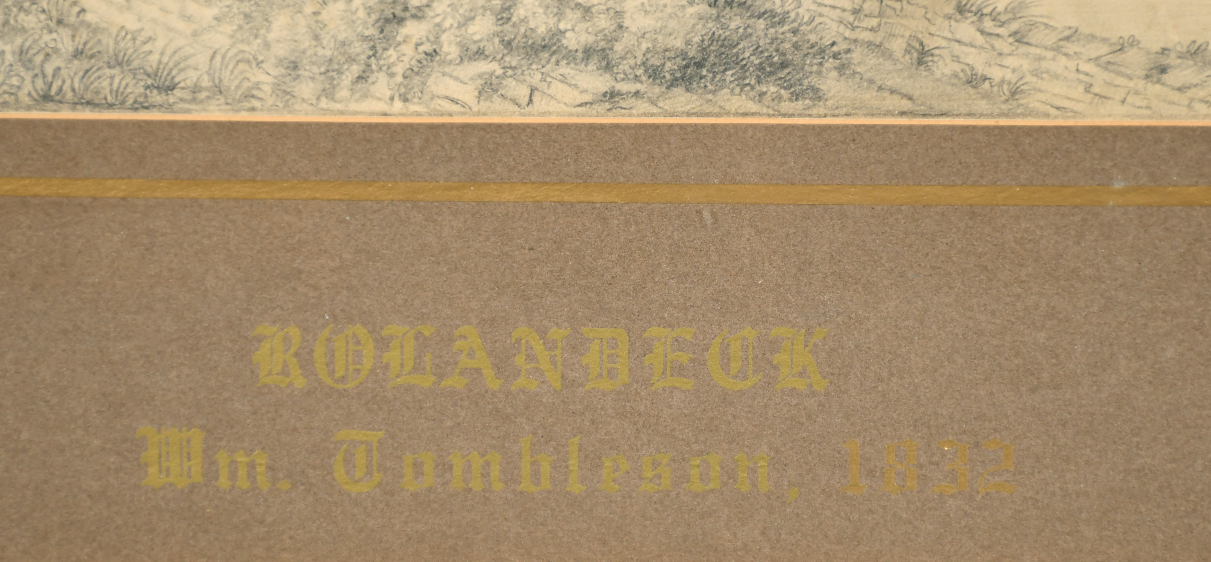 Attributed to William Tombleson (1795-1846) British. "Rolandeck", Pencil, Inscribed on the mount, - Image 3 of 5