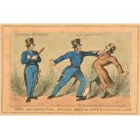 A Sharpshooter (19th Century) British. "New Metropolitan Police Men On Duty", Hand coloured etching,