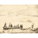 Charles William Cain (1893-1962) British. "The Ferry at Forfar (1930)", Drypoint, Signed and