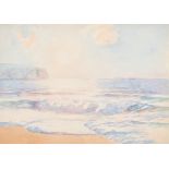 Julius Olsson (1864-1942) British. "Sunlit Sea", Watercolour, Inscribed on labels verso, 11" x 15.