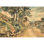 Attributed to Maurice de Vlaminck (1876-1958) French. "Une Route a Travers le Village",