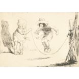 Eileen Alice Soper (1905-1990) British. "Skipping (1921)", Etching, Signed in Pencil, Mounted,
