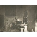 Norman Ackroyd (1938- ) British. "Interior Oranmore", Etching and aquatint, Signed, inscribed, dated
