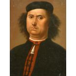 After Pietro Perugino (1445/46-1523) Italian. Portrait of Francesco delle Opere, Oil on board, 10" x