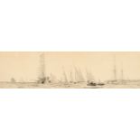 William Lionel Wyllie (1851-1931) British. "The Royal Yacht off Cowes", Etching, Signed in pencil,