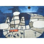 Julian Trevelyan (1910-1988) British. "Mt. Sinai", Etching in colours, Signed, inscribed and