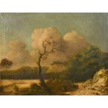 18th Century Dutch School. Drover and Cattle in a Landscape, Oil on canvas, Unframed 19.25" x 24.25"