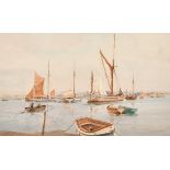 Arthur Burgess (1879-1957) British. Boats in an Estuary, Watercolour, Signed, 8.25" x 13.25" (21.6 x