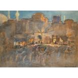 Henry Simpson (1853-1921) British. "Evening, near the Citadel, Cairo", Watercolour, Signed, and