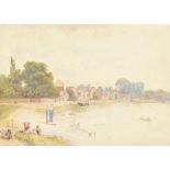 John Parker (1839-1915) British. "By The Thames at Maidenhead", Watercolour, Signed and dated '83,