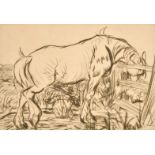 Edmund Blampied (1886-1966) British. 'At The Gate', Etching, Signed in pencil, 4" x 5.75" (10.1 x