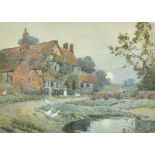 Henry John Yeend King (1855-1924) British. "Miltons Cottage, Chalfont St Giles", Watercolour,