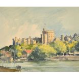 Arnold Victor Beauvais (1886-1982) British. Windsor Castle from The River, Watercolour, 7.75" x 9.5"