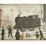 Laurence Stephen Lowry (1887-1976) British. "The Level Crossing", Lithograph, Published by Patrick