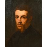 Manner of Jusepe de Ribera (1591-1652) Spanish. Head of a Man, Oil on canvas, 18.25" x 15" (46.3 x