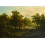 De Water (Early 19th Century) European. Figures in a River Landscape, Oil on canvas, Indistinctly