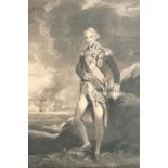 Charles Turner (1773-1857) British after John Hoppner. "Admiral Lord Nelson", Mezzotint, 23.5" x 16"