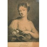 After John Simon (c1675-1751) French after Rosalba. A Set of Four Seasons, Print, 11.75" x 9.5" (