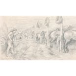 John A Bryan de Grineau (1882-1957) British. "The Stables", Pencil, Signed and inscribed in pencil,