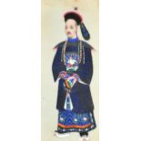19th Century Chinese School. A Standing Figure, Watercolour, 3.6" x 1.5" (9.1 x 3.9cm) and seven oth