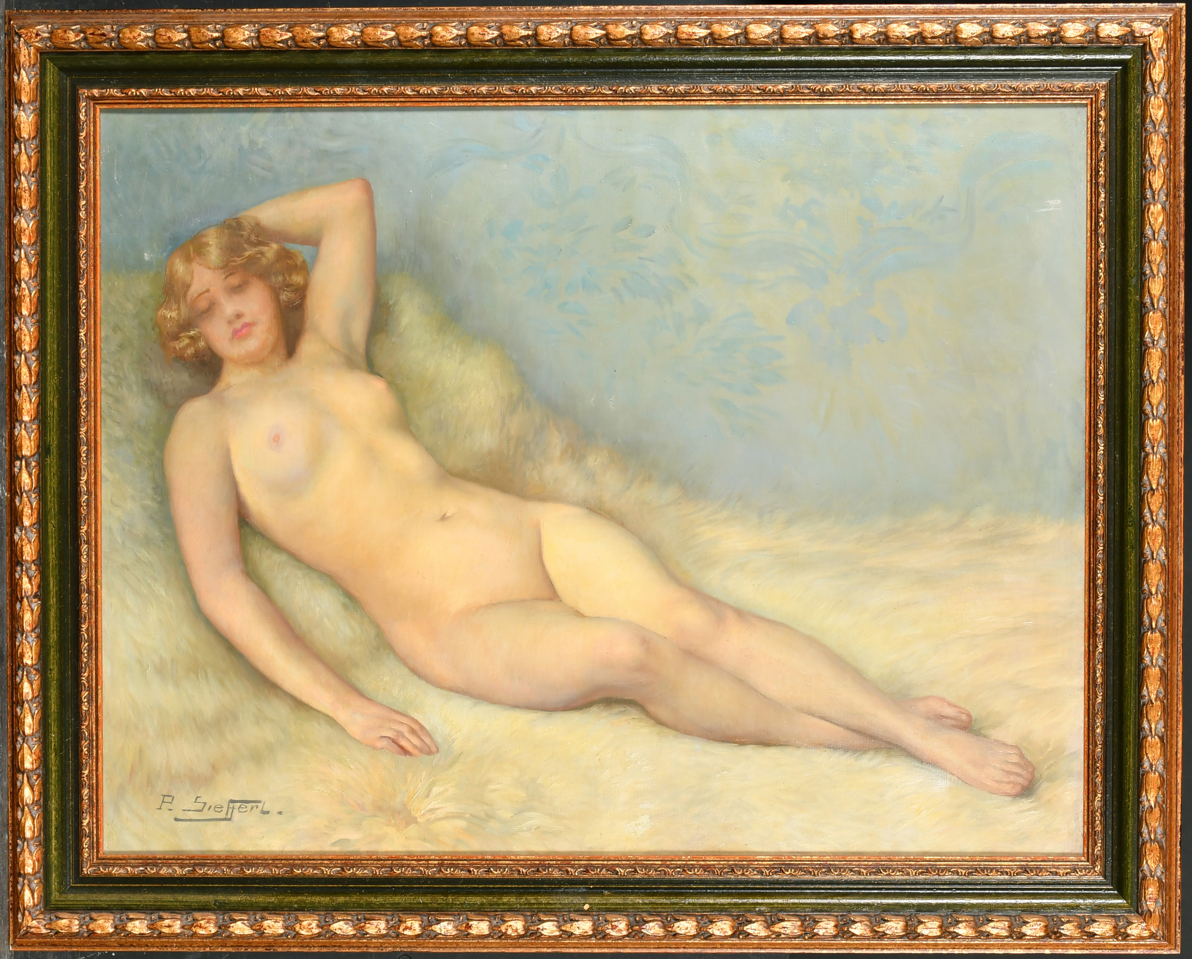 Paul Sieffert (1874-1957) French. "Reclining Nude", Oil on canvas, Signed, and signed and numbered 6 - Image 2 of 5