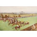 Cecil Aldin (1870-1935) British. 'The Derby', The Start, Lithograph, Signed in pencil, 13.25" x 19.7