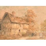 George Pyne (1800-1884) British. "Cottage at Kenestone Beds", Watercolour, Inscribed on the mount, 7