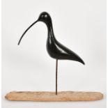 Guy Taplin (1939- ) British. "Whimbrel", Sculpture, Wood, Signed and Inscribed, 14.75" x 11.5" x